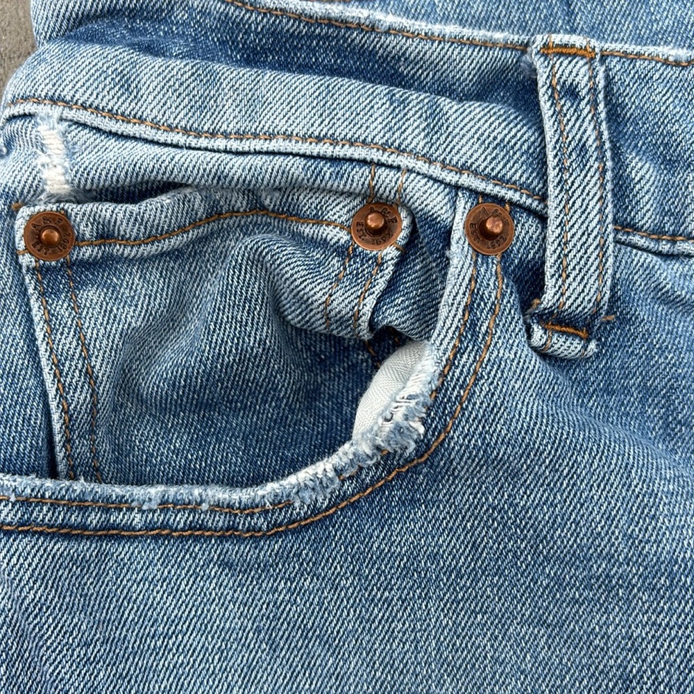 Abercrombie & Fitch Light Blue High-Rise Straight Jeans - Picture 7 of 8